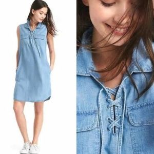 Gap Denim Lace Up Dress
